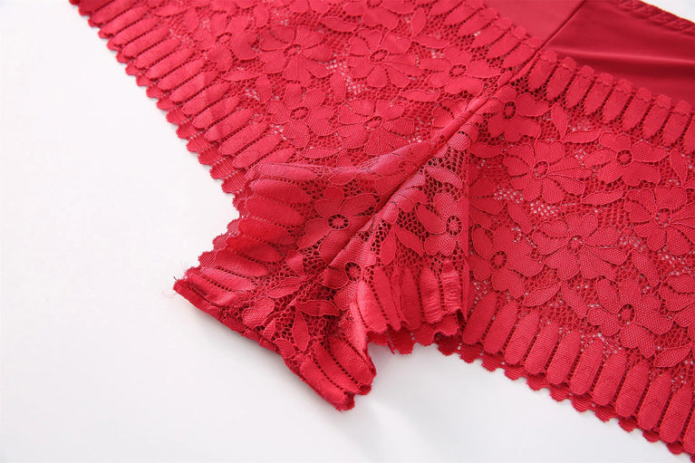 High-Waist Lace Briefs | Hollow Print Summer Shapewear