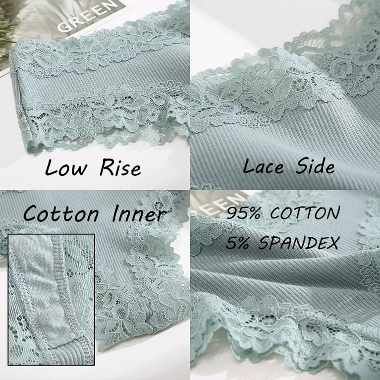 Lace-Trim Cotton Bikini – Low-Rise Comfort Knickers