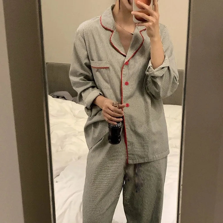 Women’s Soft Striped Pajama Set | Long Sleeve & Trousers