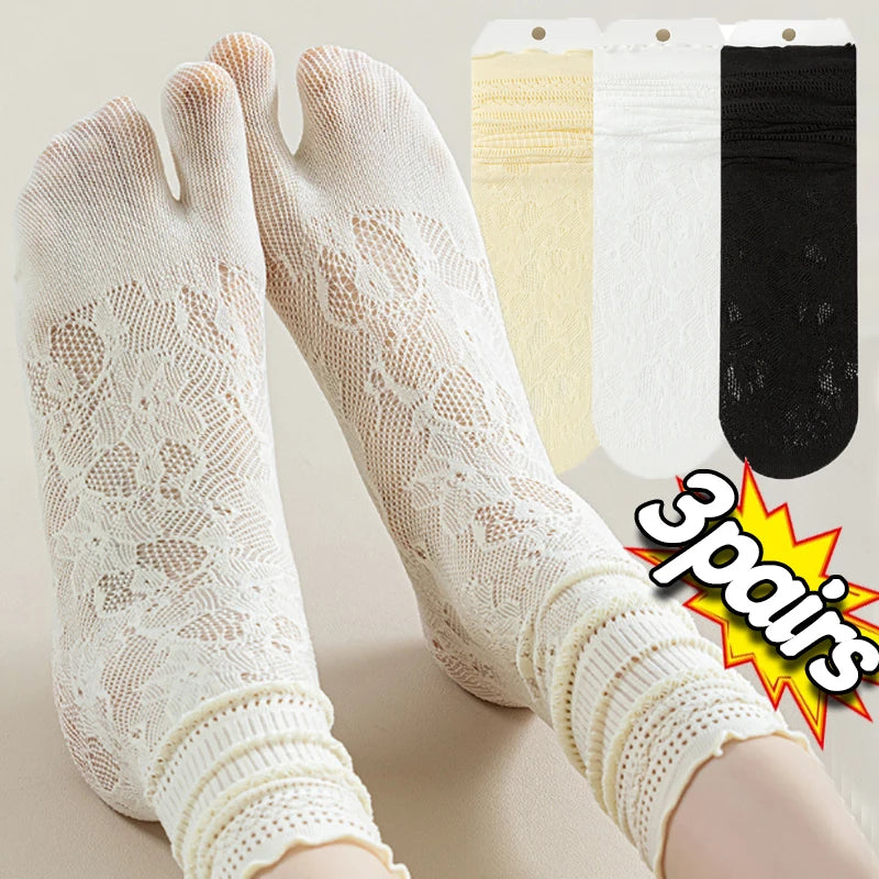 Lace Tabi Socks | Sexy Two-Finger Mesh Summer Sock