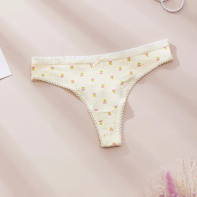 Cute Print Cotton Thongs | Soft Sexy Summer Tangas