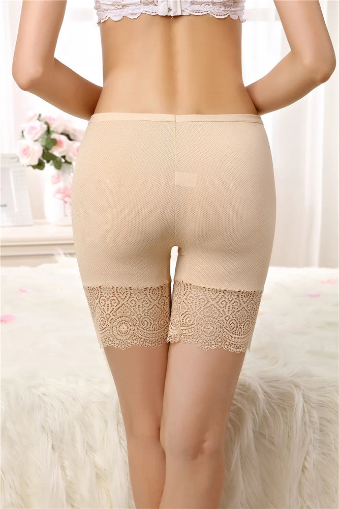 Seamless Lace Safety Shorts | High-Waist Anti-Chafing Boxers