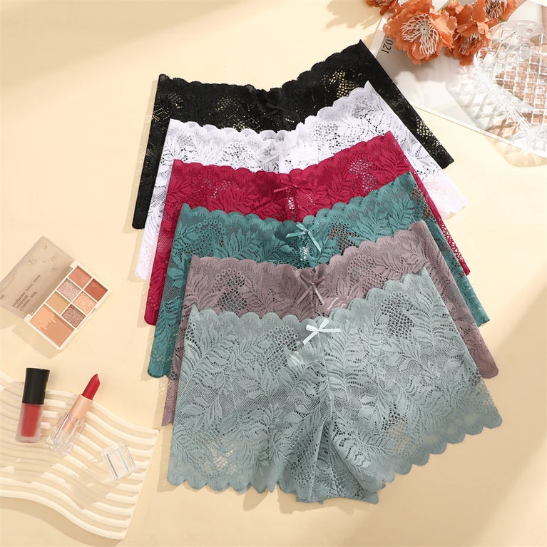 6pc Floral Lace Boyshorts | Sexy Low-Waist Briefs