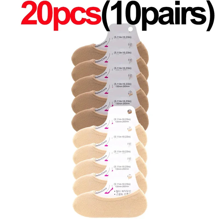 10-Pack Invisible Boat Socks | Ultra-Thin Summer Liner Set