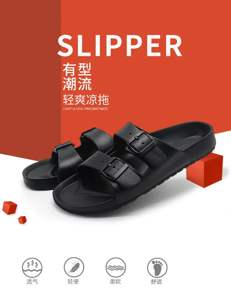 Double Buckle Slides | Thick Sole Anti-Skid Sandals