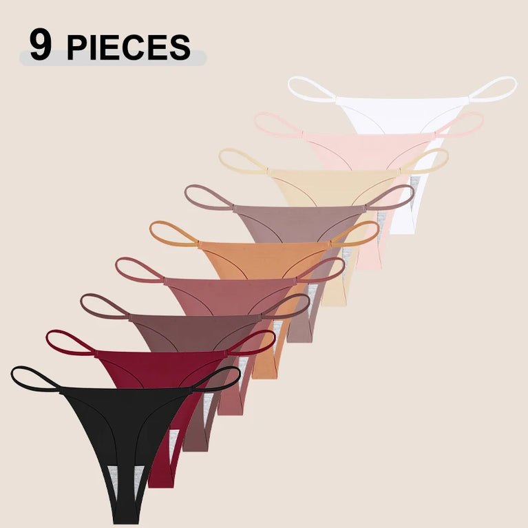 9pc Ice Silk Thongs | Traceless Ultra-Thin G-Strings