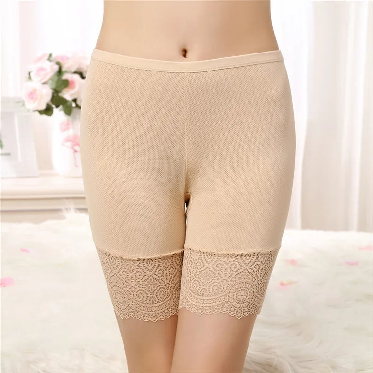Seamless Lace Safety Shorts | High-Waist Anti-Chafing Boxers