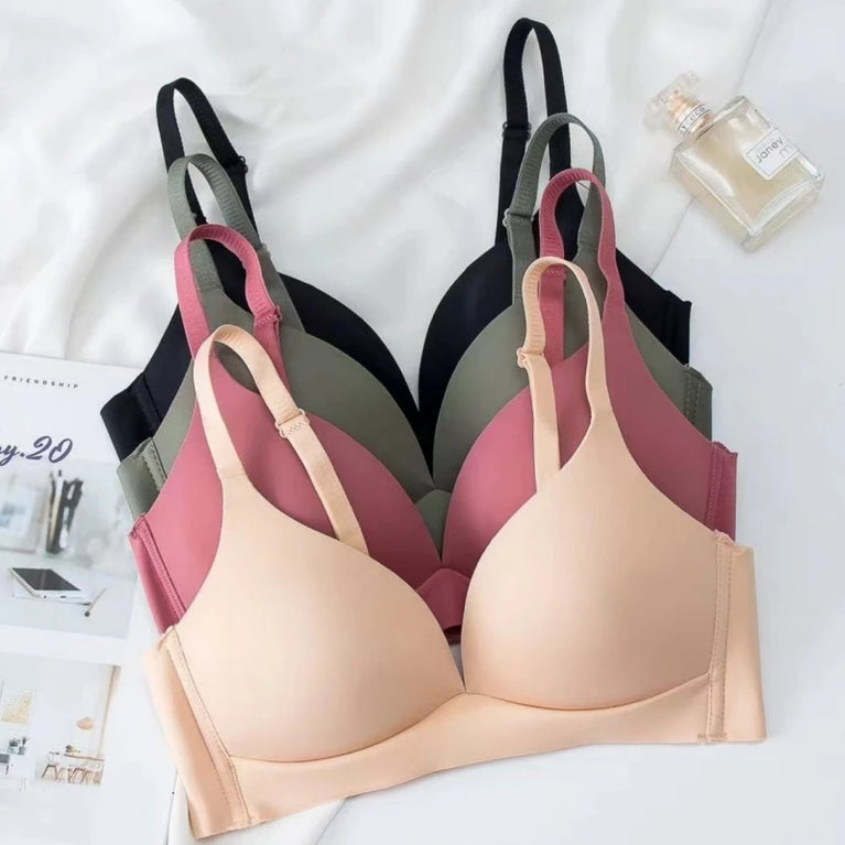FallSweet 3PCS Seamless Push-Up Bra | Wireless Glossy Comfort