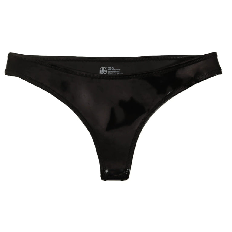 Reversible PU Leather Bikini Briefs – Wet Look Shiny & Matte Dual-Finish Low-Rise Sexy Panties