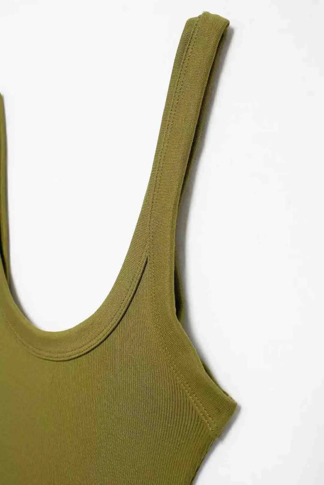 Ribbed Backless Bodysuit | Sexy O-Neck Snap Playsuit