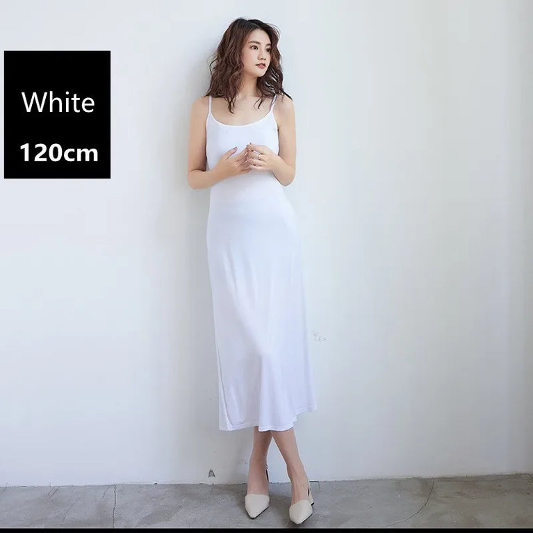 Elegant Modal Full Slip Dress Sleeveless Camisole Inner Dress