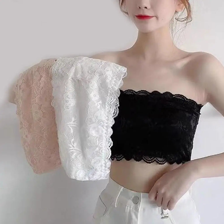 Sexy Lace Bandeau | Seamless Strapless Wrap Chest Top