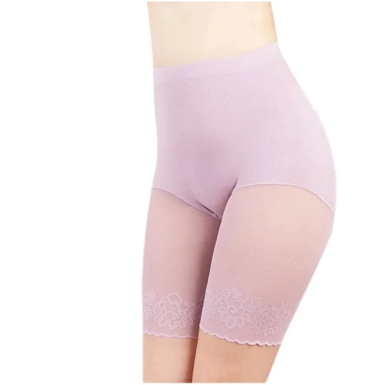 Plus Size Lace Trim Safety Shorts | Anti-Chafing Seamless Underwear