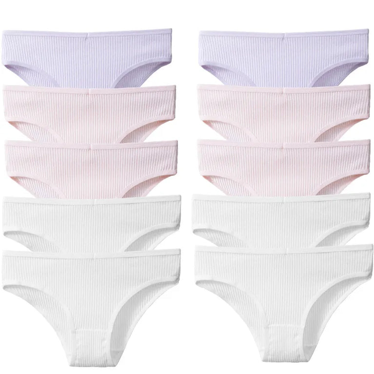 10pc Soft Cotton Briefs | Sexy Breathable Low-Waist Set