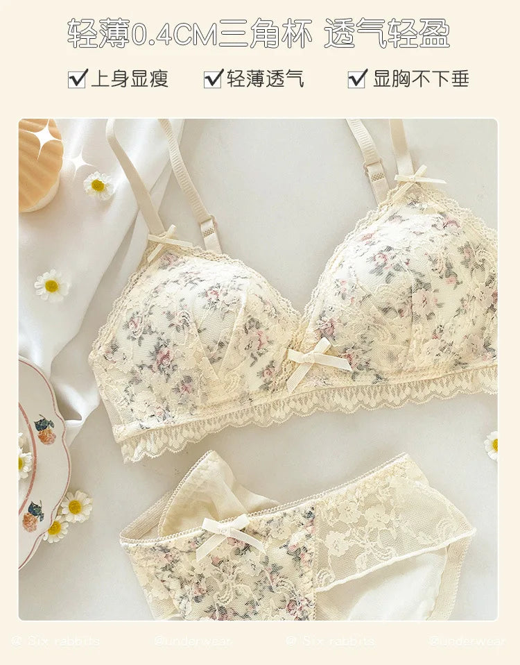French Lace Bralette | Seamless Transparent Lingerie