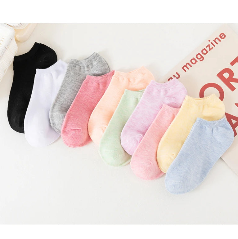 10-Pack Women's Cotton Boat Socks | Breathable Mesh Ankle Socks