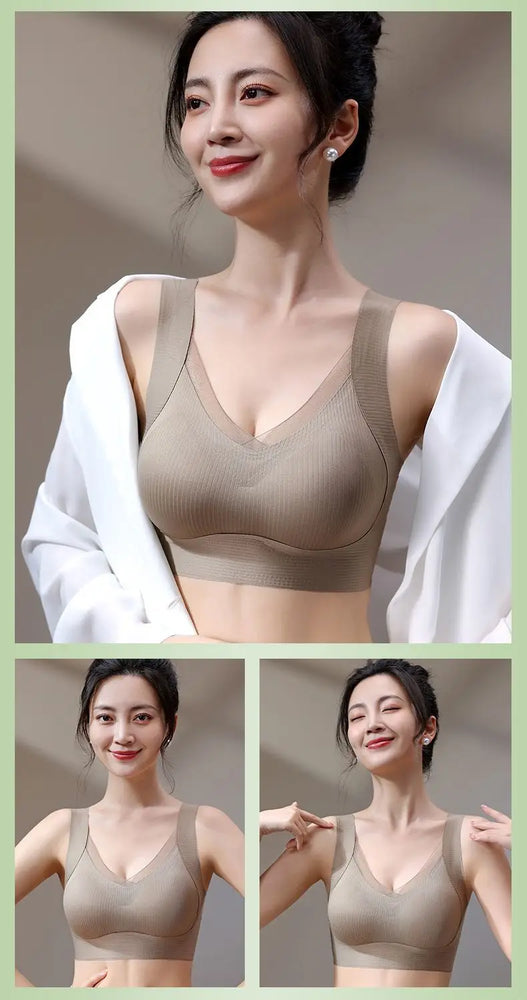 Seamless Backless Vest Bra | Adjustable Gathered Summer Fit
