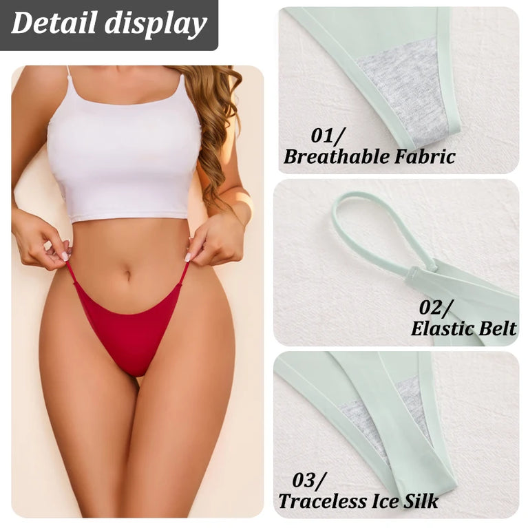 9pc Ice Silk Thongs | Traceless Ultra-Thin G-Strings