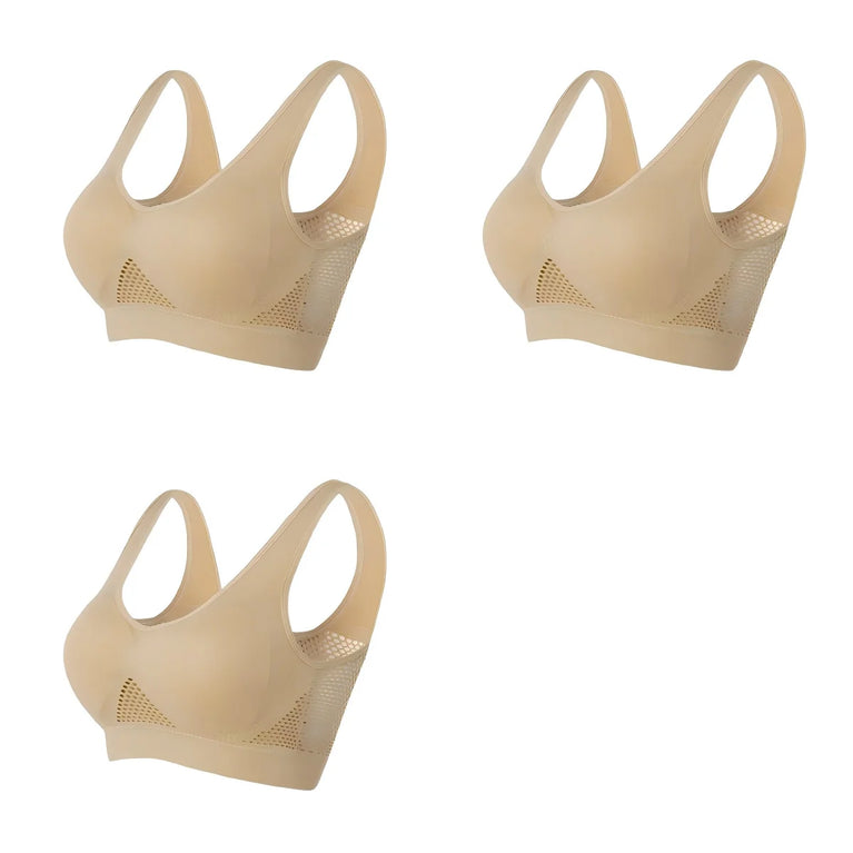 3PCS Seamless Sports Bra | Hollow-Out Breathable Plus Size