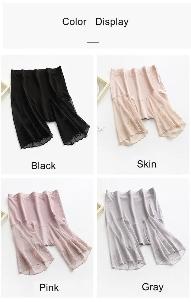 Plus Size Lace Safety Shorts | Anti-Chafing Under-Skirt Pants