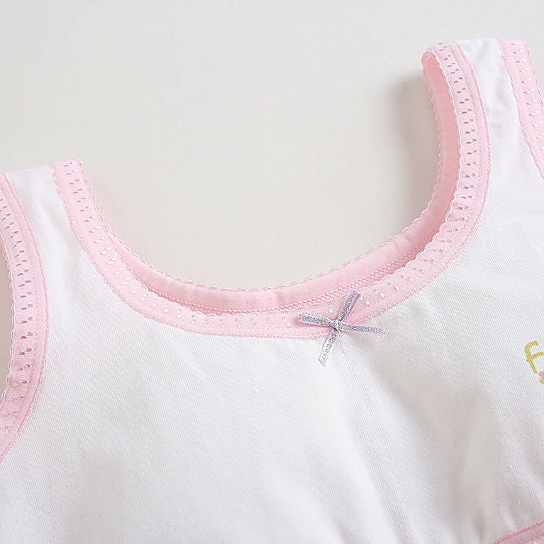 Girls' Purple Floral Cotton Training Bra Set