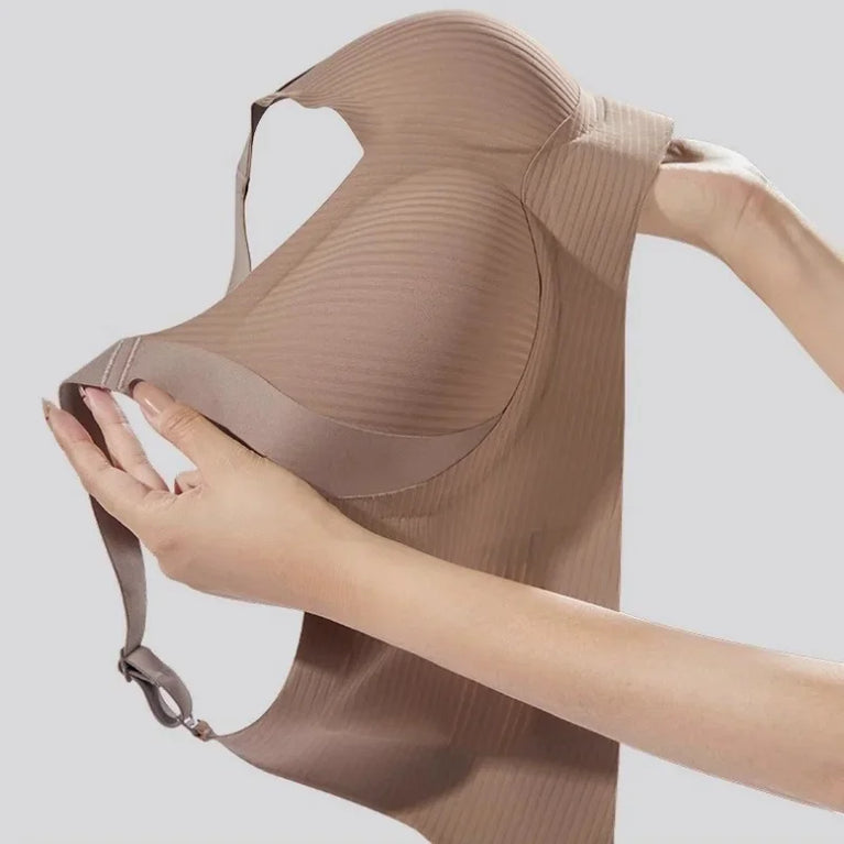 3PCS OllyMurs Push-Up Bra | Seamless V-Neck Wireless Fit