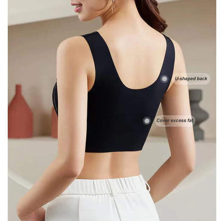 Ice Silk Seamless Lace Bralette | Wire-Free Vest Support