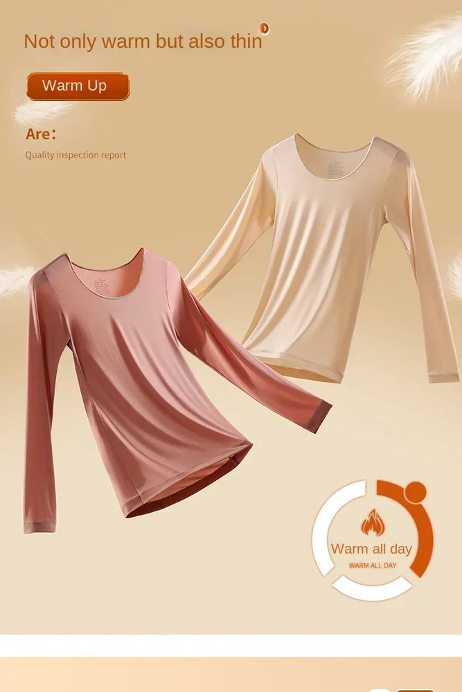 Women’s Ultra-Thin Thermal Top | Seamless Long-Sleeved Skin