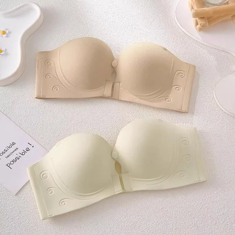 Seamless Front-Closure Push-Up Bra – Wire-Free Support