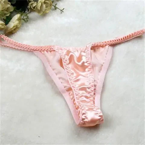 100% Pure Mulberry Silk G-String – Breathable Low-Rise Luxury Thong for Women