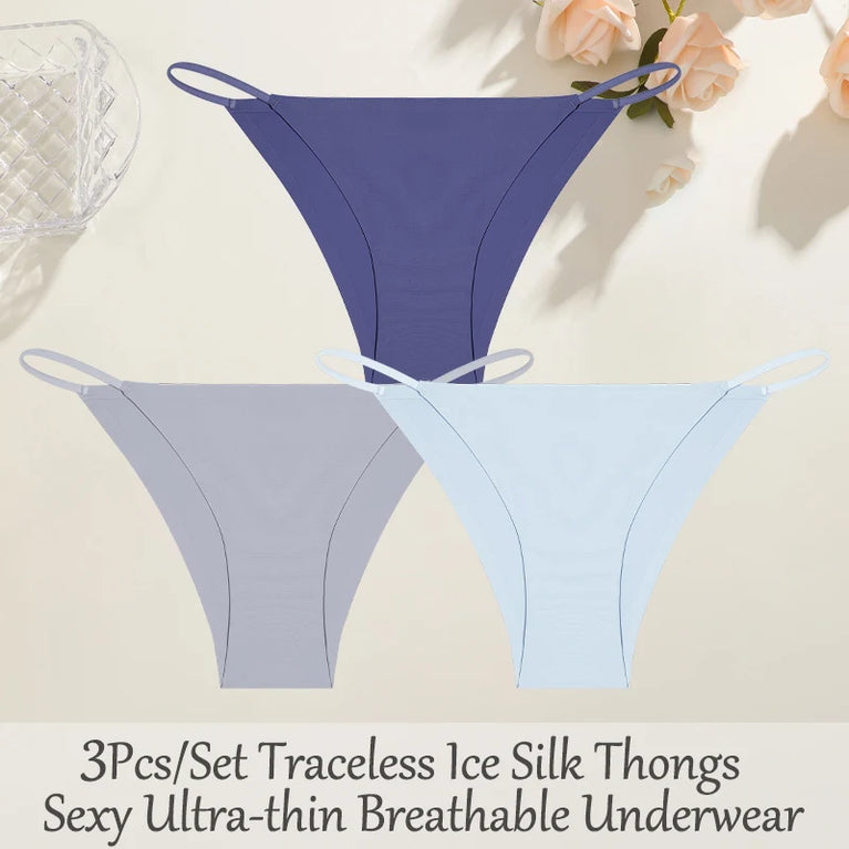 3pc Bikini Set | Low-Waist Traceless Brazilian Briefs