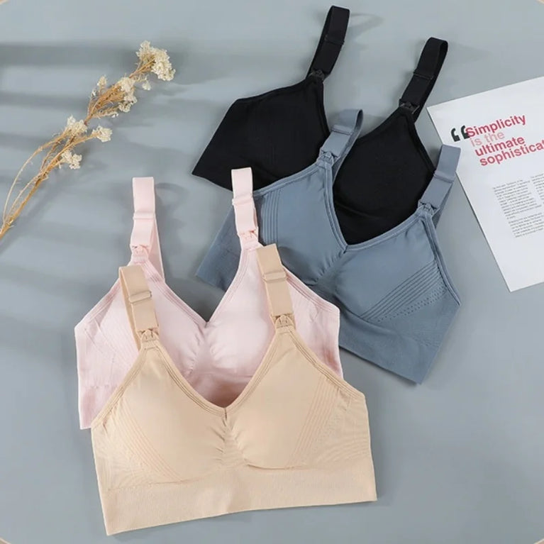 Seamless Maternity Nursing Bra – Wireless Push-Up Comfort