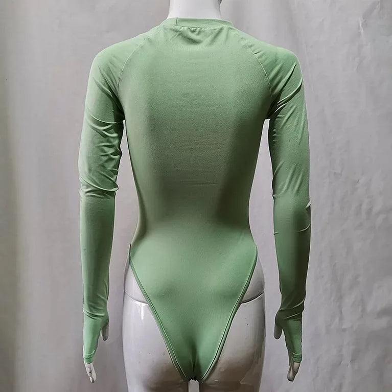 Basic Long Sleeve Bodysuit | Fashion Bodycon Top