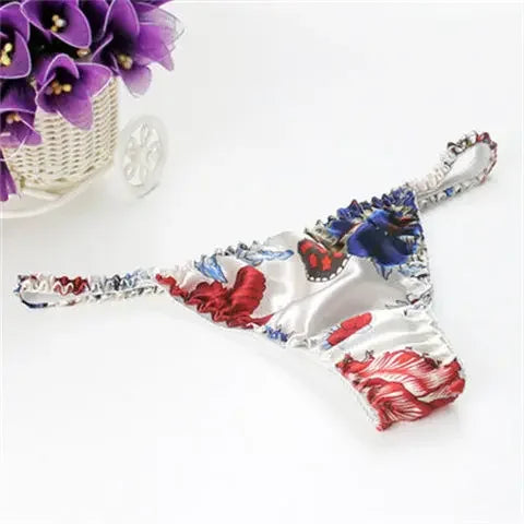 100% Pure Mulberry Silk G-String – Breathable Low-Rise Luxury Thong for Women