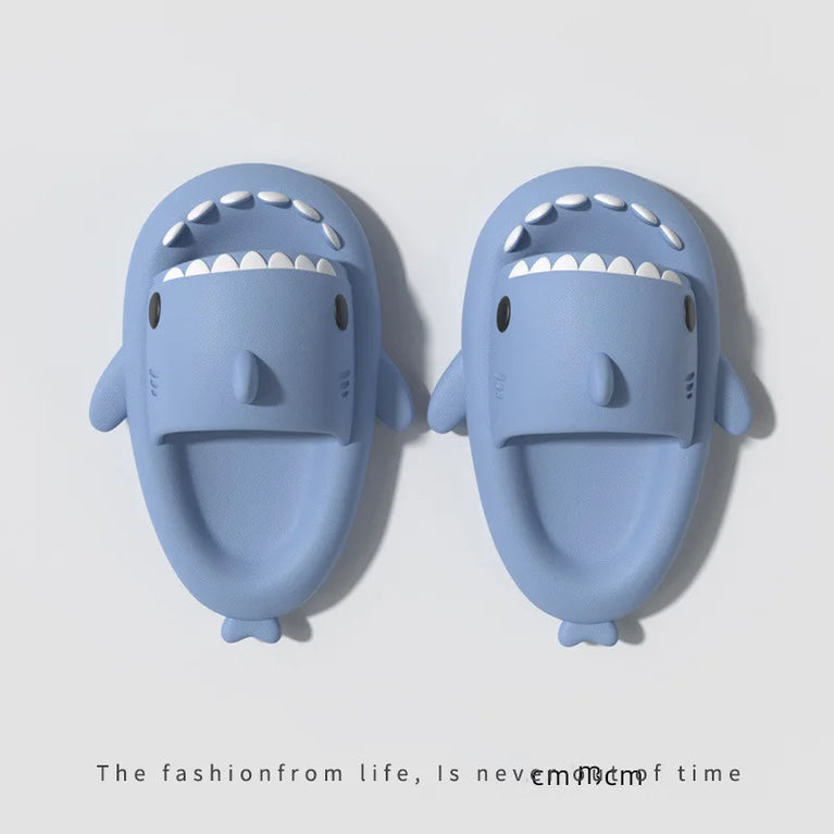 Glow-in-the-Dark Shark Slides | Thick Platform Summer Mules