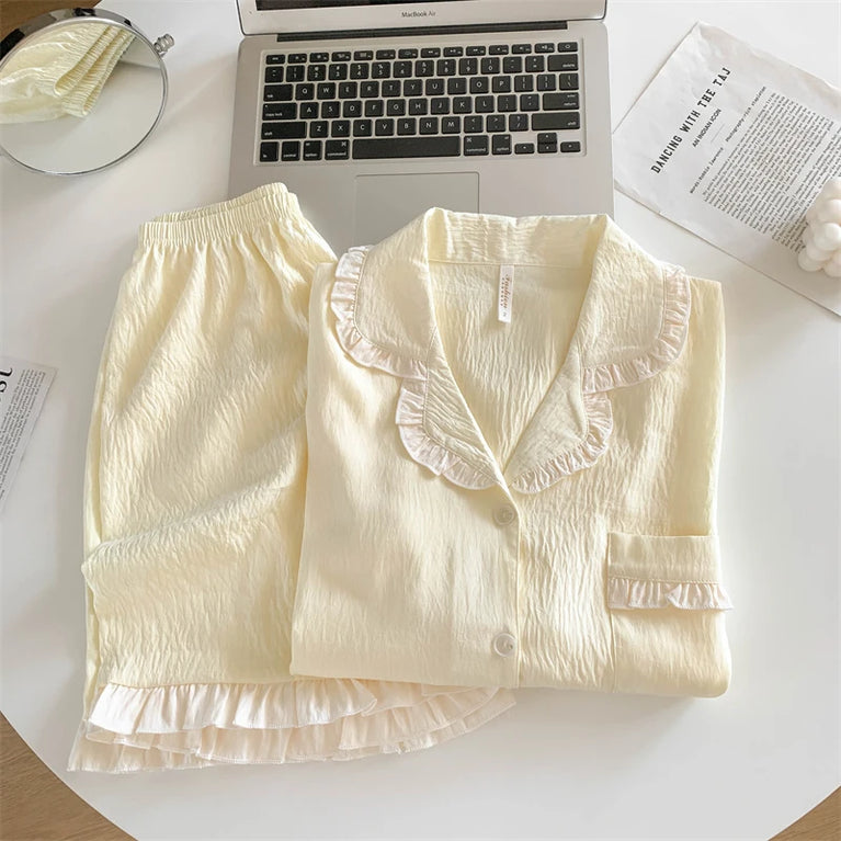 Women’s 3pc Cloud Cotton Loungewear Set | Blue Summer PJs