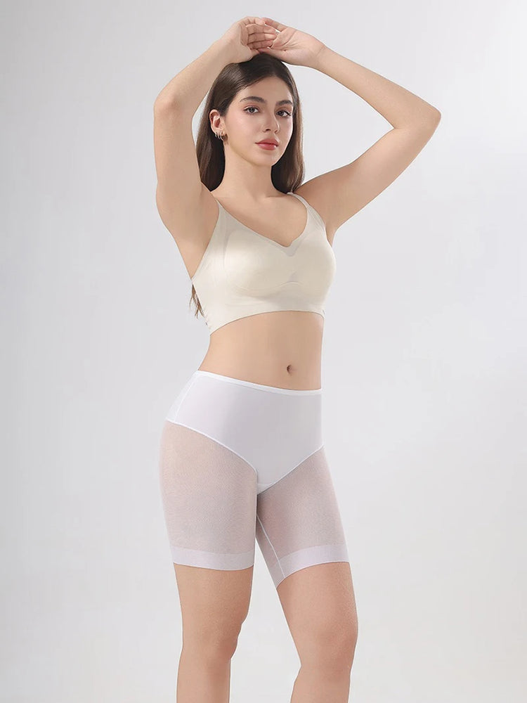 Women's Seamless Safety Shorts – High-Waist Anti-Friction Mesh Panties