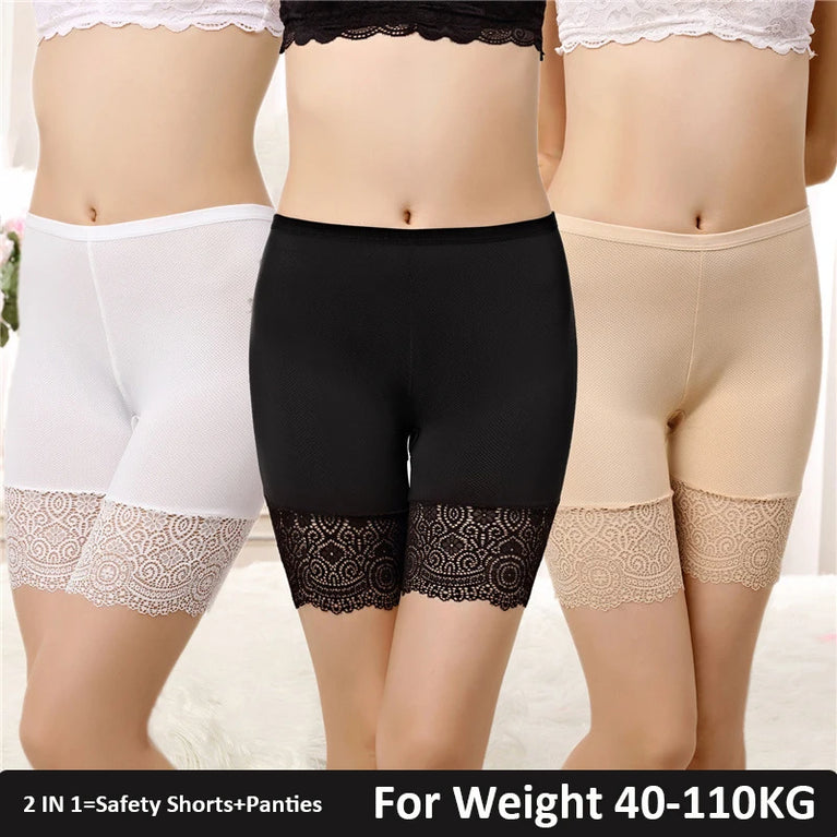 Seamless Lace Safety Shorts | High-Waist Anti-Chafing Boxers