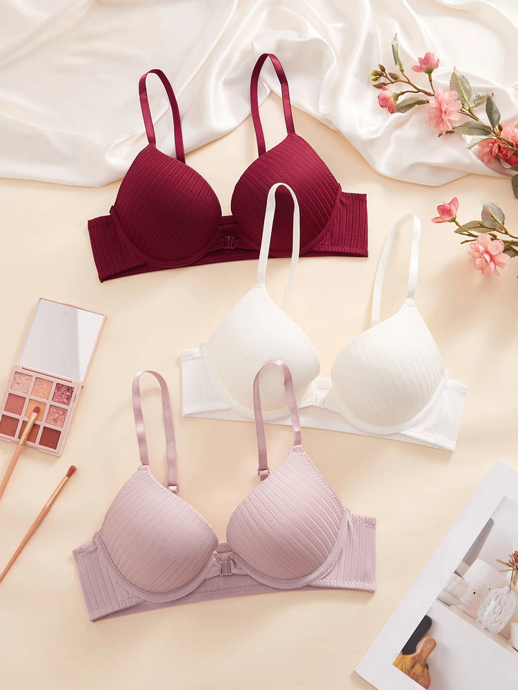 Ribbed Front-Closure Push-Up Bra | Sexy Everyday Support