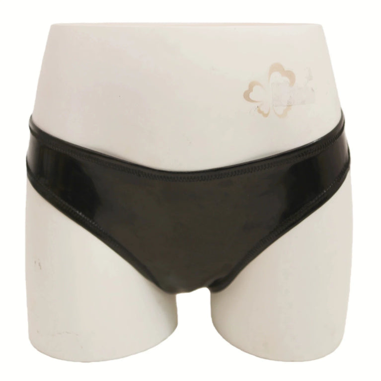 Reversible PU Leather Bikini Briefs – Wet Look Shiny & Matte Dual-Finish Low-Rise Sexy Panties