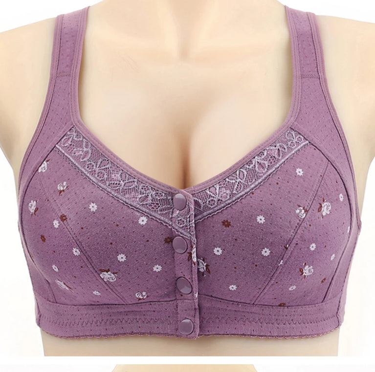 Front-Closure Seamless Bra Set – Wireless Sexy Lace Support