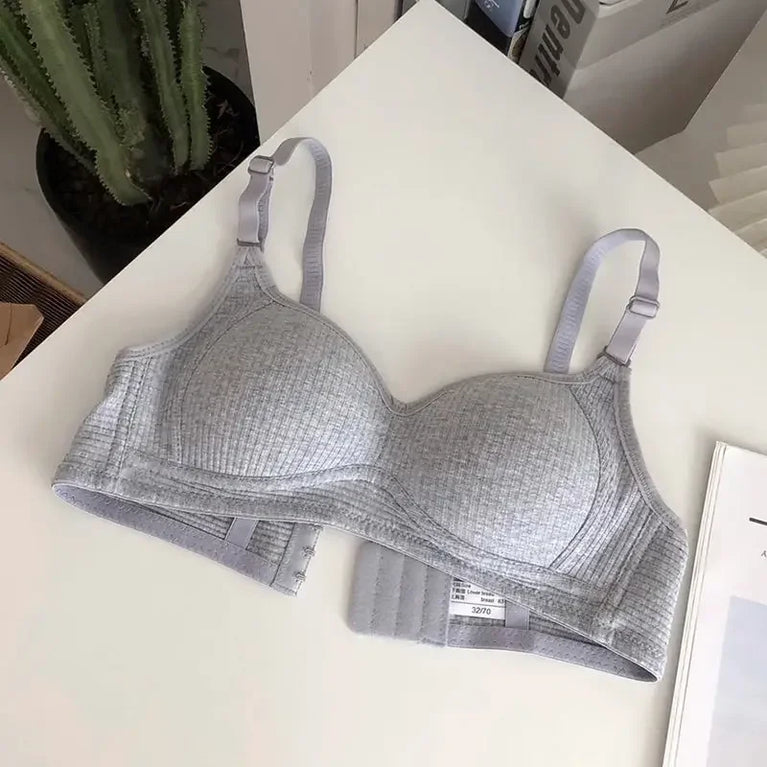 Seamless Cotton V-Neck Bralette | Wireless Summer Push-Up