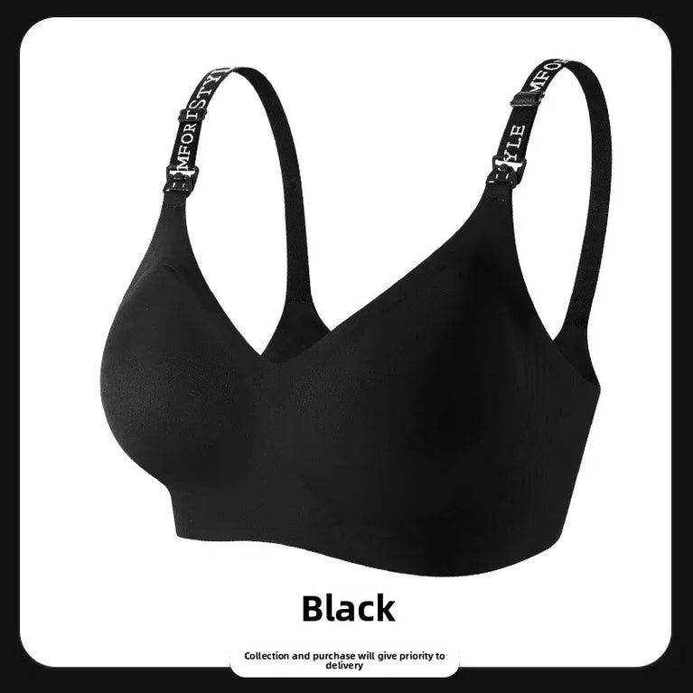 Seamless Letter-Strap Nursing Bra | Anti-Sagging Summer Fit