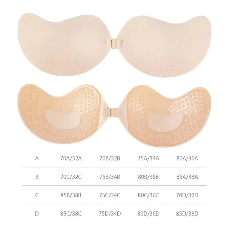Invisible Silicone Strapless Bra | Self-Adhesive Push-Up Fit