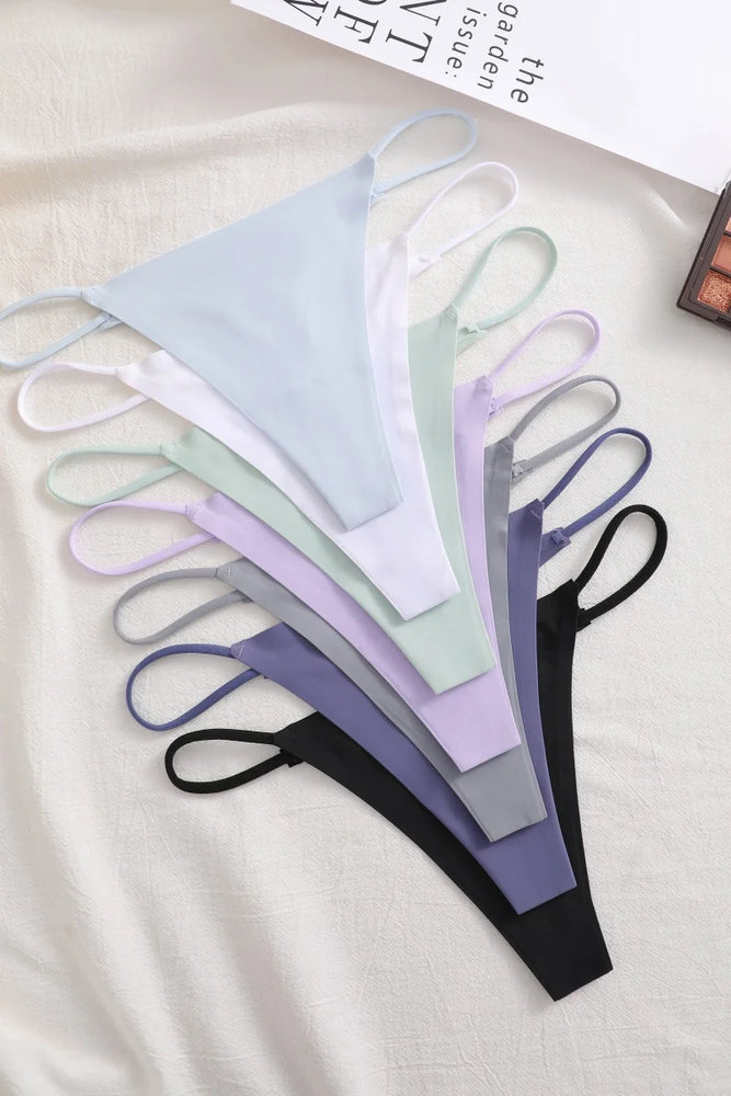 9pc Ice Silk Thongs | Traceless Ultra-Thin G-Strings
