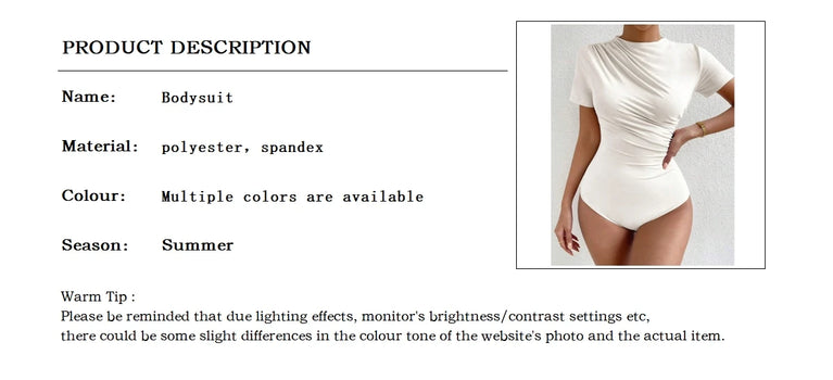 Short Sleeve Bodysuit | Summer Streetwear One-Piece