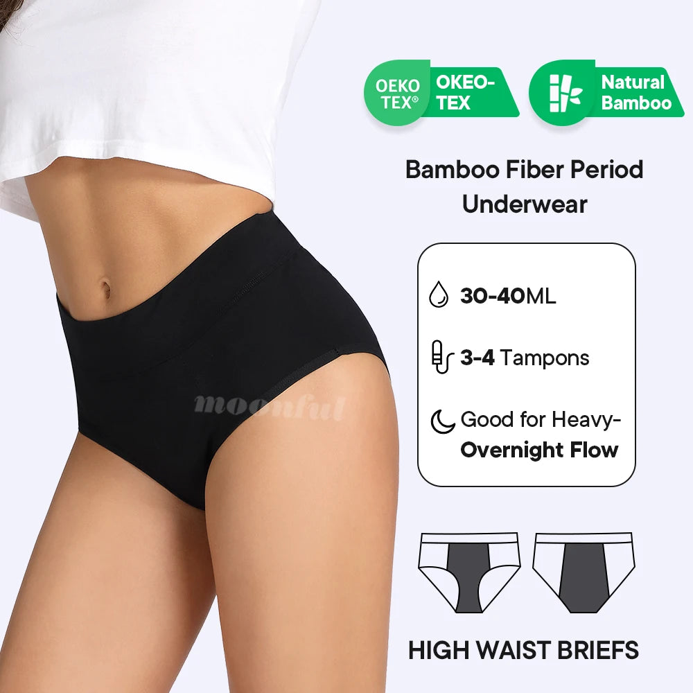 High-Waist Super Absorbent Period Underwear – Heavy-Overnight Protection