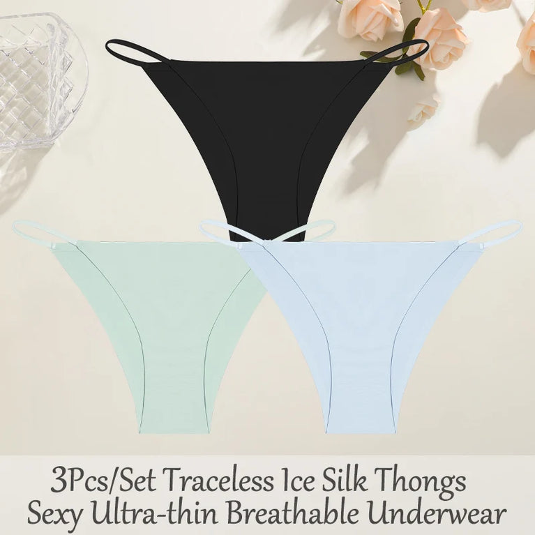3pc Bikini Set | Low-Waist Traceless Brazilian Briefs