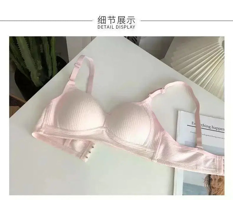 Seamless Cotton V-Neck Bralette | Wireless Summer Push-Up