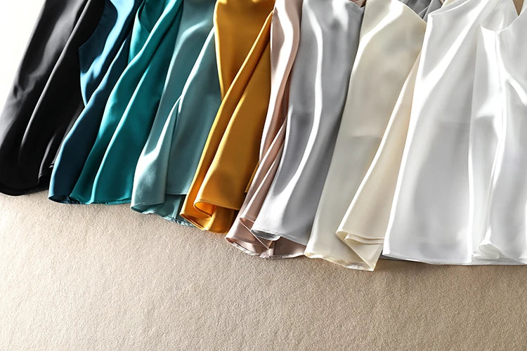 Silk-Satin Summer Camisole | Backless V-Neck Sleeveless Tank